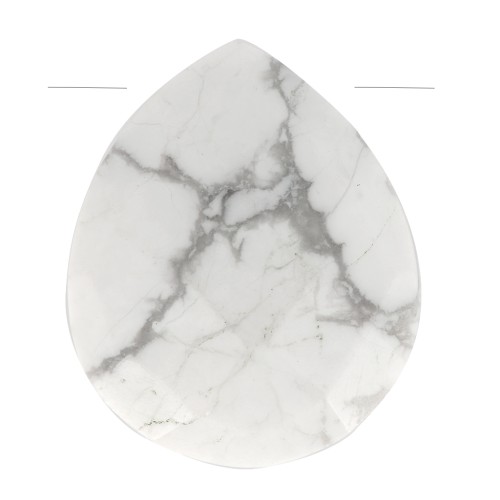 Cuenta gota facetada 12x10 mm en piedra gema - Howlite x1