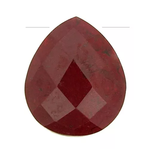 Cuenta gota facetada 12x10 mm en piedra gema - Jaspe rouge x1