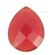 Cuenta gota facetada 12x10 mm en piedra gema tintada - Agate rouge x1