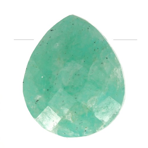 Cuenta gota facetada 12x10 mm en piedra gema - Amazonite x1