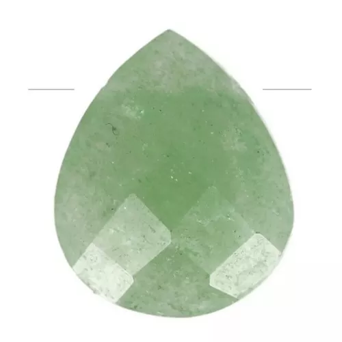 Cuenta gota facetada 12x10 mm en piedra gema - Aventurine x1
