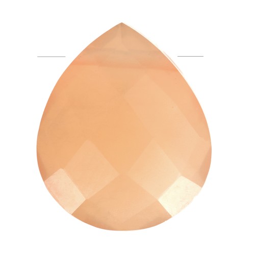 Cuenta gota facetada 12x10 mm piedra gema Pierre de lune Peach