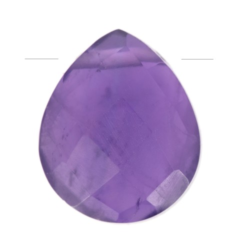 Cuenta gota facetada 12x10 mm en piedra gema - Amethyste x1