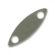 Separadores ovalados lisos 2 agujeros  9 mm plateado antiguo x10