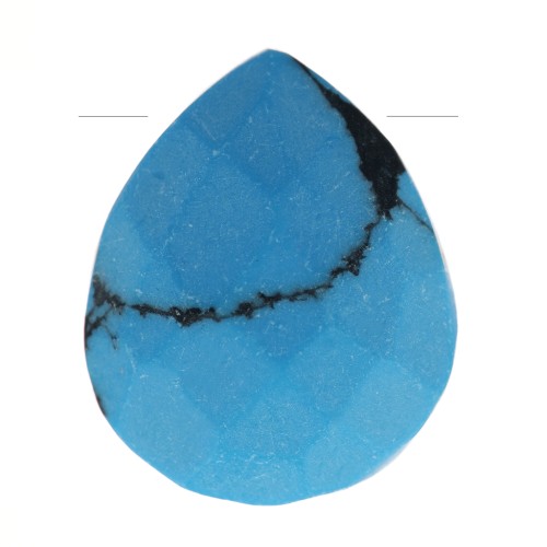 Cuenta gota facetada12x10mm piedra gema - de imitación Turquoise