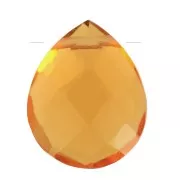 Cuenta facetada - 12x10mm briolette plana en imitación gema - Hydro Citrine