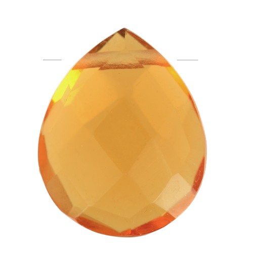 Cuenta facetada - 12x10mm briolette plana en imitación gema - Hydro Citrine
