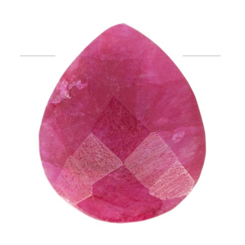 Cuenta gota facetada12x10mm piedra gema - de imitación Rubis x1