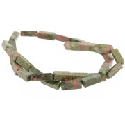 Cuentas tubos de piedra gema 13x4 mm - Unakite x40cm|raw }}