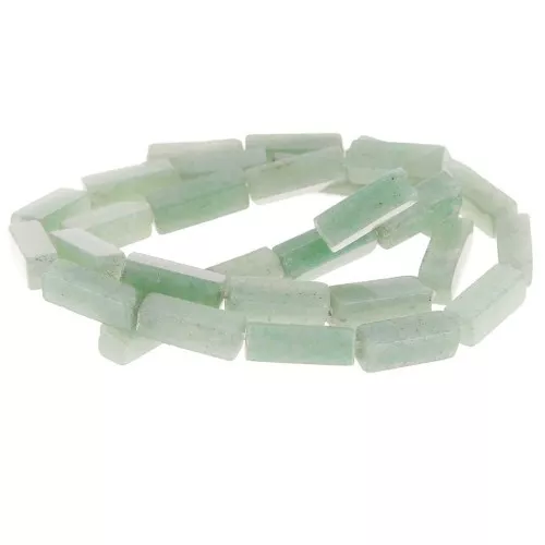 Cuentas tubos de piedra gema 13x4 mm - Aventurine x40cm