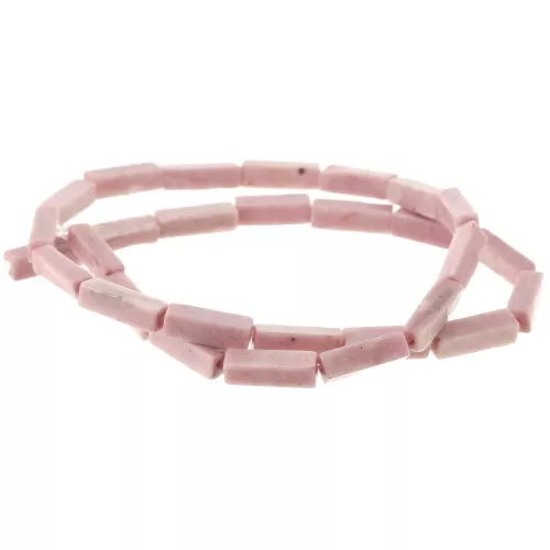 Cuentas tubos de piedra gema 13x4 mm - Jaspe rose x40cm