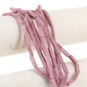 Cuentas tubos de piedra gema 13x4 mm - Jaspe rose x40cm