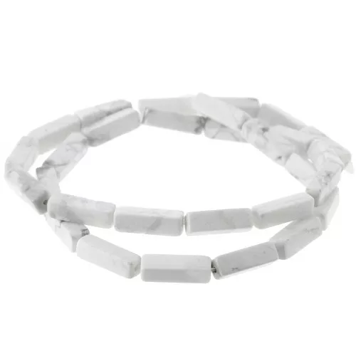 Cuentas tubos de piedra gema 13x4 mm - Howlite x40cm
