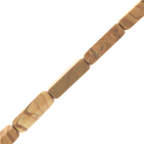 Cuentas tubos de piedra gema 13x4 mm - Jaspe bois x40cm