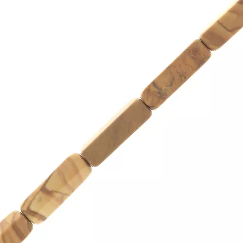 Cuentas tubos de piedra gema 13x4 mm - Jaspe bois x40cm