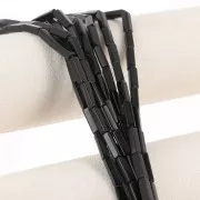 Cuentas tubos de piedra gema 14x4 mm - Agate Negra x40cm