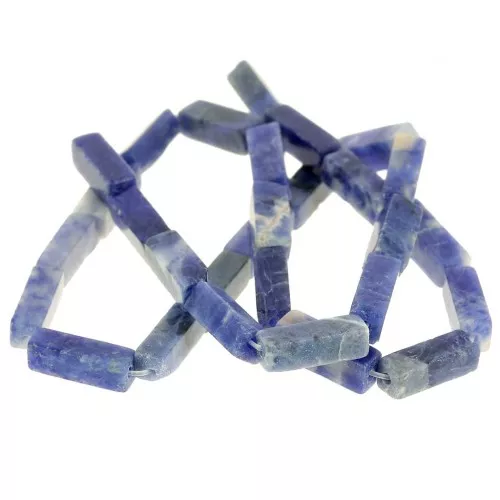 Cuentas tubos de piedra gema 13x4 mm - Sodalite x40cm