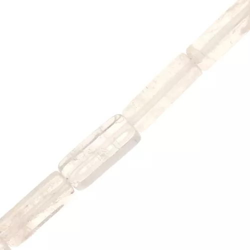 Cuentas tubos de piedra gema 13x4 mm - Cristal de roche x40cm