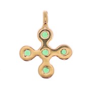 Mini dije cruz 9x7 mm con óxido de óxido de zirconio 1.3 mm - Dorado con oro fino - Vert x1