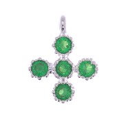 Mini dije cruz 9x7 mm con óxido de óxido de zirconio 1.3 mm - Placage Argent fin - Vert x1|raw }}