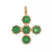 Mini dije cruz 9x7 mm con óxido de óxido de zirconio 1.7 mm - Dorado con Oro - Vert x1