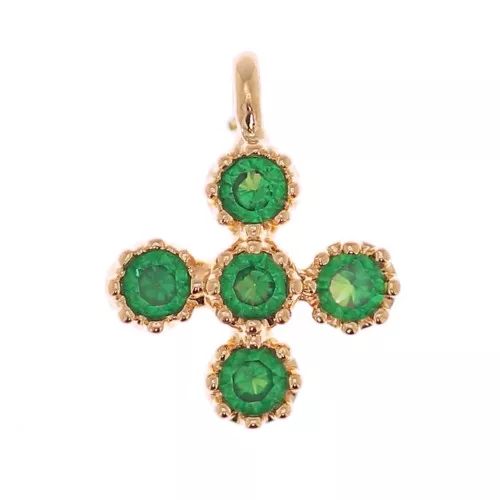 Mini dije cruz 9x7 mm con óxido de óxido de zirconio 1.7 mm - Dorado con Oro - Vert x1