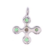 Mini dije cruz 9x7 mm con óxido de óxido de zirconio 1.7 mm - Placage Argent fin - Vert x1