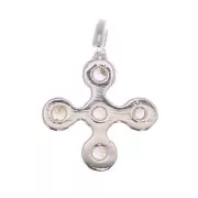 Mini dije cruz 9x7 mm con óxido de óxido de zirconio 1.7 mm - Placage Argent fin - Crystal x1