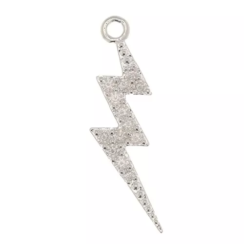 Colgante 19x7 mm avec óxido de zirconio - Placage Argent fin - Crystal x1