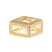 Colgante cuadrado con un óxido de zirconio de 6 mm - Dorado con oro fino - Crystal x1