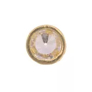 Colgante redondo con un óxido de zirconio de 5 mm - Dorado con oro fino - Crystal x1