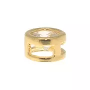 Colgante redondo con un óxido de zirconio de 5 mm - Dorado con oro fino - Crystal x1