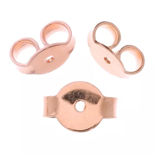 Tuercas de pendientes 7x5 mm - Dorado rosa x10