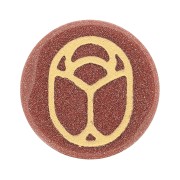 Cabuchón redondo plano 20 mm - scarabée gravé exclu Perles & Co - Gold Stone - Doré x|raw }}
