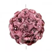 Redonda plastilina strass  8 mm Light Rose x1