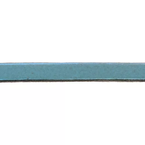 Cordón plano cuero 5x2 mm Azul pavo x30cm