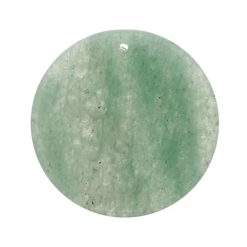 Colgante redondo plano 25 mm de piedra gema - Aventurine x1
