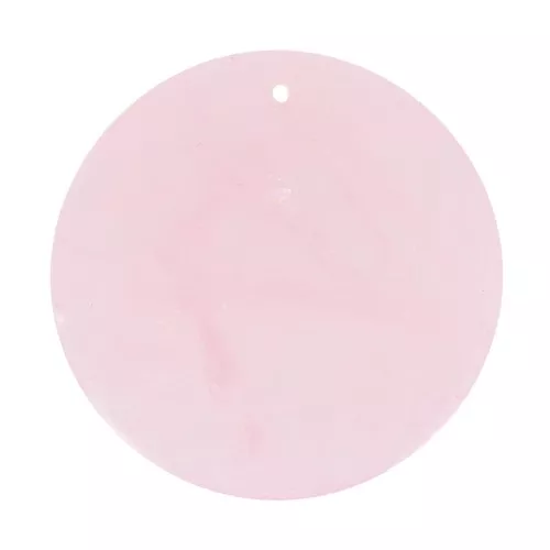 Colgante redondo plano 25 mm de piedra gema - Quartz rose x1