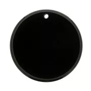 Colgante redondo plano 25 mm de piedra gema - Onyx noir x1