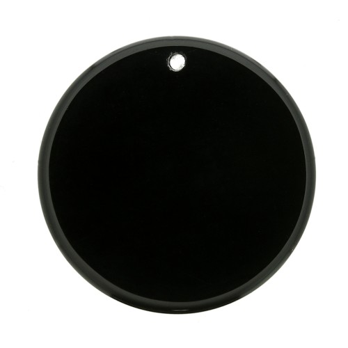 Colgante redondo plano 25 mm de piedra gema - Onyx noir x1