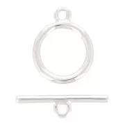 Cierre de aro y barrita 20 mm rodiado x1