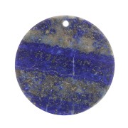Colgante redondo plano 25 mm de piedra gema - Lapis lazuli x1