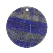Colgante redondo plano 25 mm de piedra gema - Lapis lazuli x1