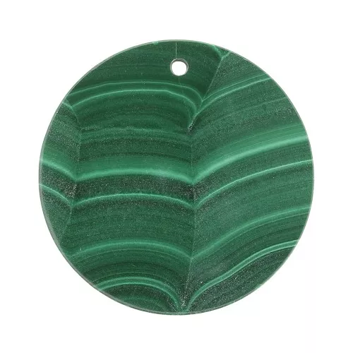 Colgante redondo plano 25 mm de piedra gema - Malachite x1