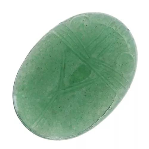 Cabuchón ovalado grabado escarabajo 25x18 mm de piedra gema - Aventurine x1