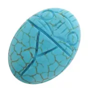 Cabuchón ovalado grabado escarabajo25x18mm imitation pierre gemme teintée Turquoise x