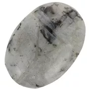 Cabuchón ovalado grabado escarabajo 25x18 mm de piedra gema - Labradorite x1