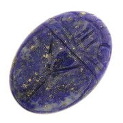 Cabuchón ovalado grabado escarabajo 25x18 mm de piedra gema - Lapis lazuli x1