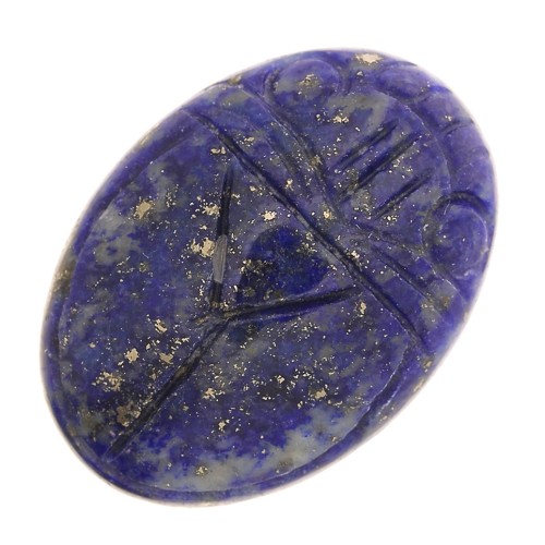 Cabuchón ovalado grabado escarabajo 25x18 mm de piedra gema - Lapis lazuli x1