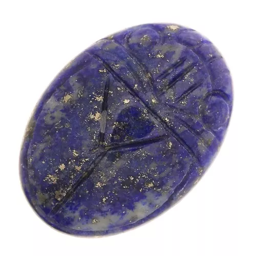 Cabuchón ovalado grabado escarabajo 25x18 mm de piedra gema - Lapis lazuli x1